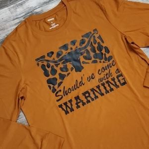 Should've come with a Warning Screen Print Long Sleeve Shirt Men's Unisex Women
